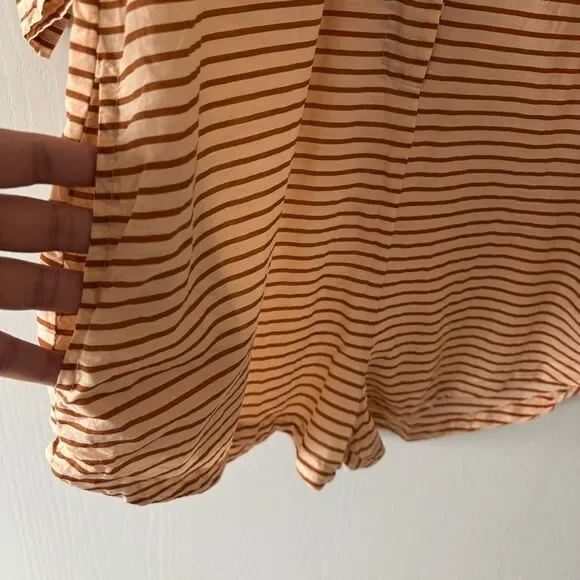 Acacia‎ Swimwear Womens Striped Button Down Silk Cotton Romper Coverup Large - Picture 6 of 8